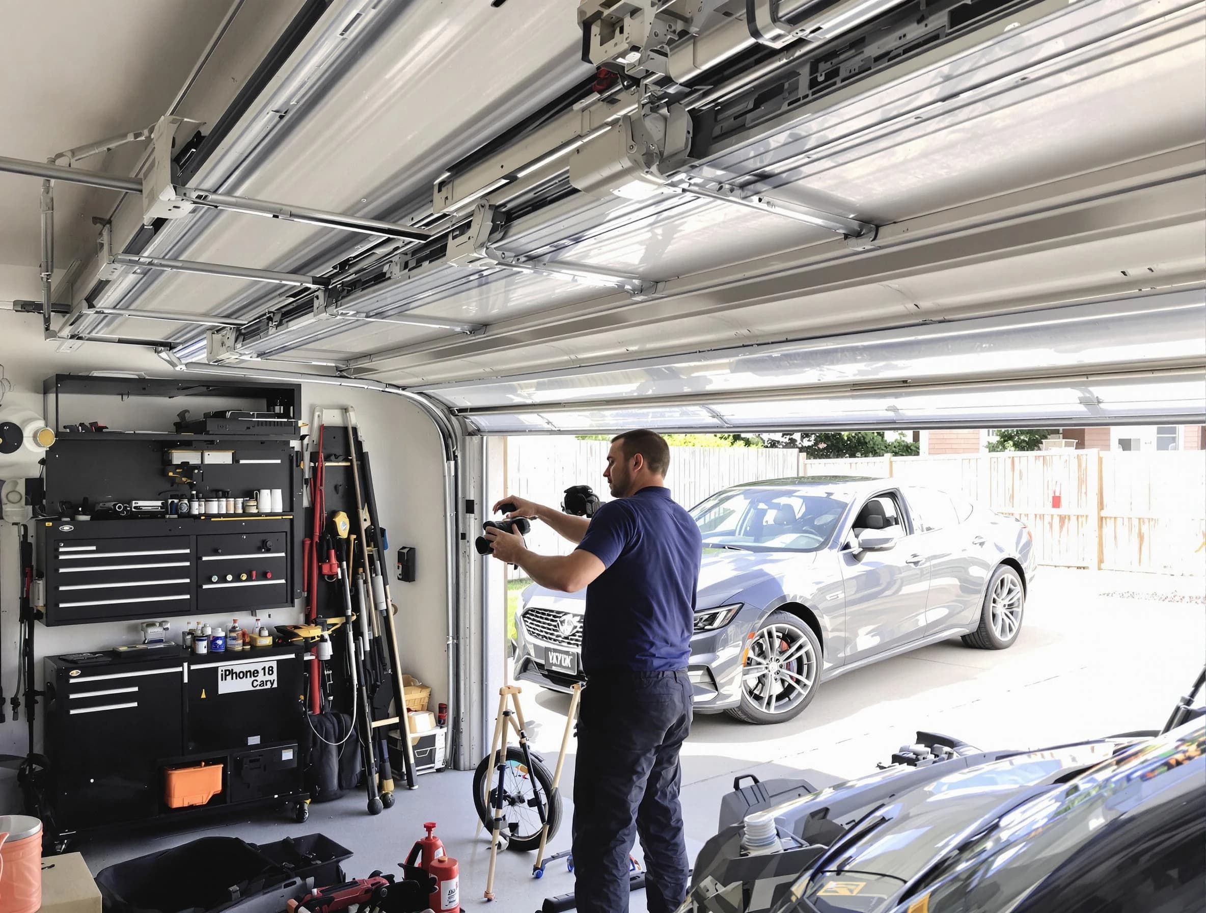 Spring Valley Garage Door Repair technician fixing noisy garage door in Spring Valley