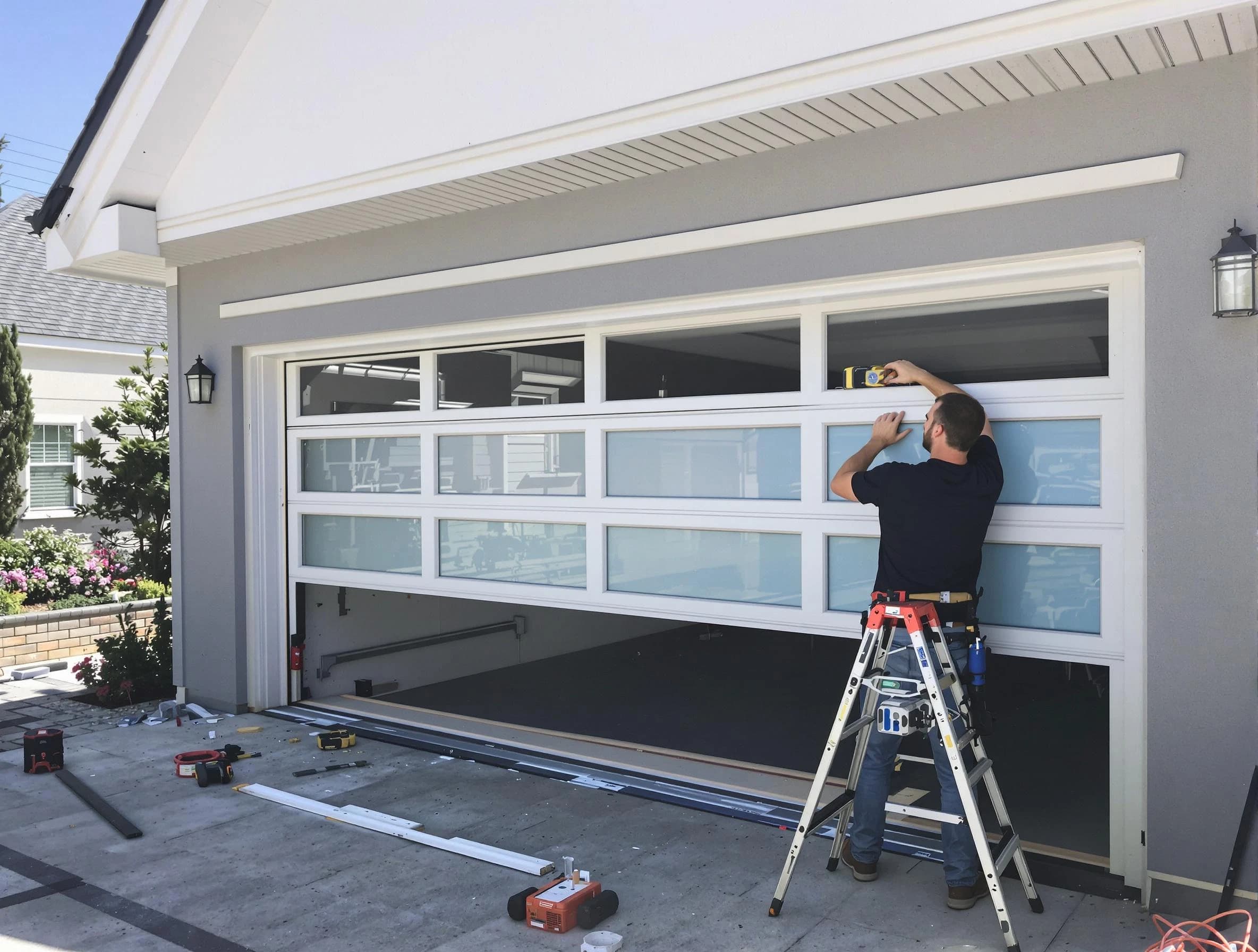 Spring Valley Garage Door Repair team performing garage door replacement in Spring Valley