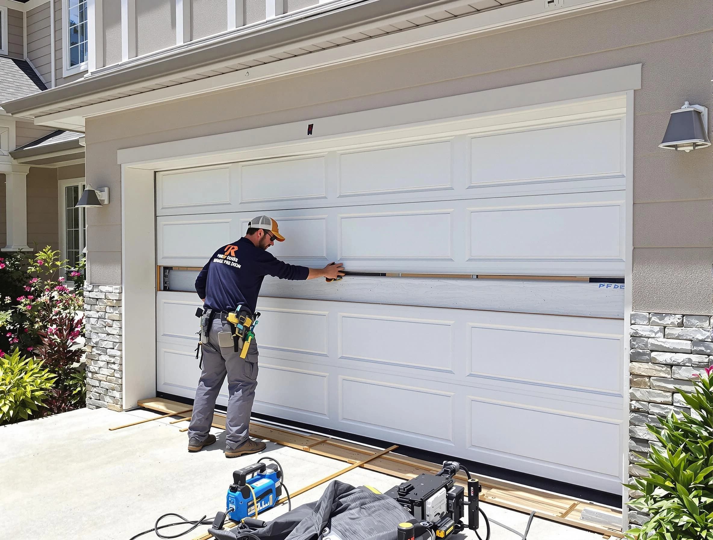 Spring Valley Garage Door Repair team performing complete garage door replacement at Spring Valley residence