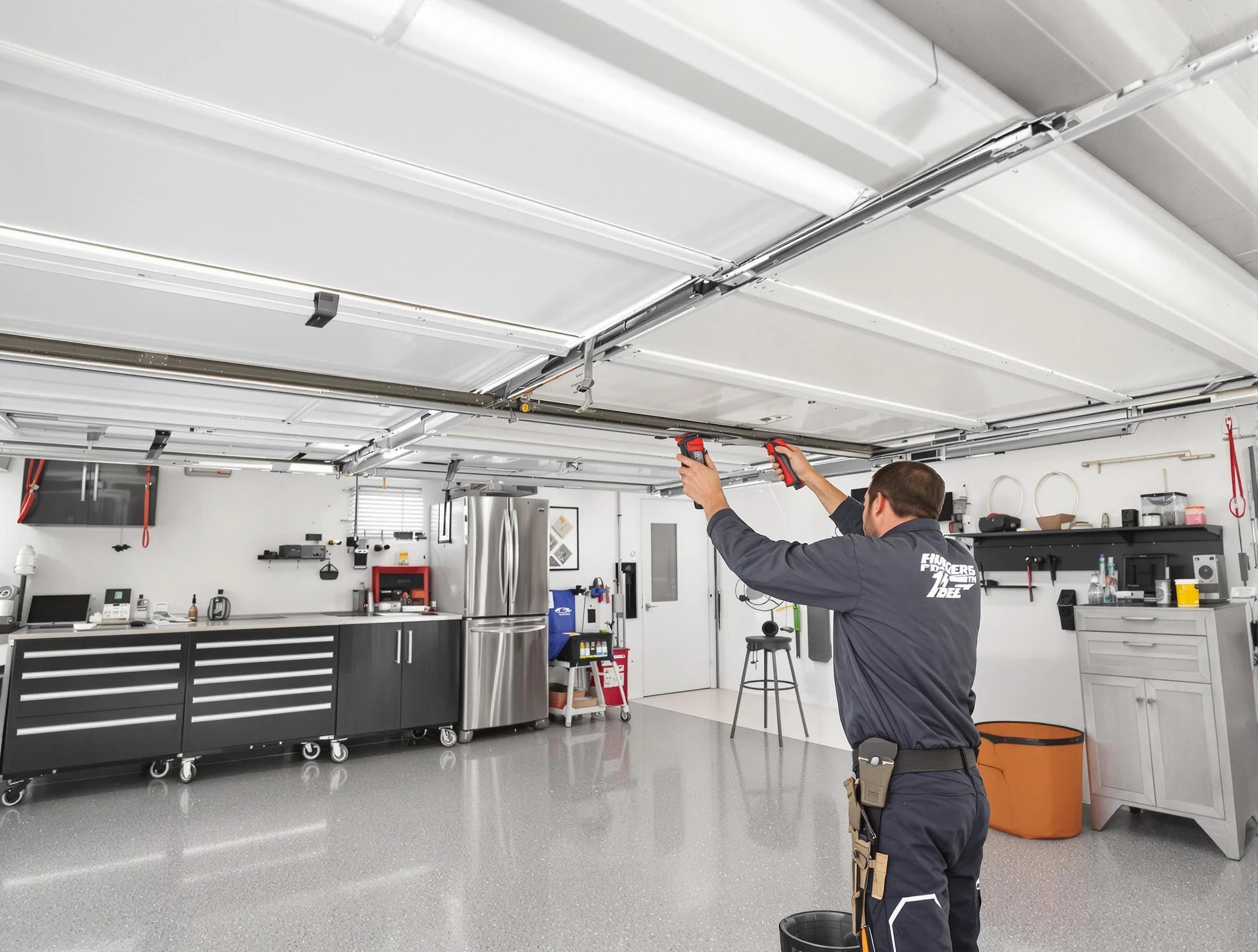 Overhead garage door repair service by Spring Valley Garage Door Repair in Spring Valley