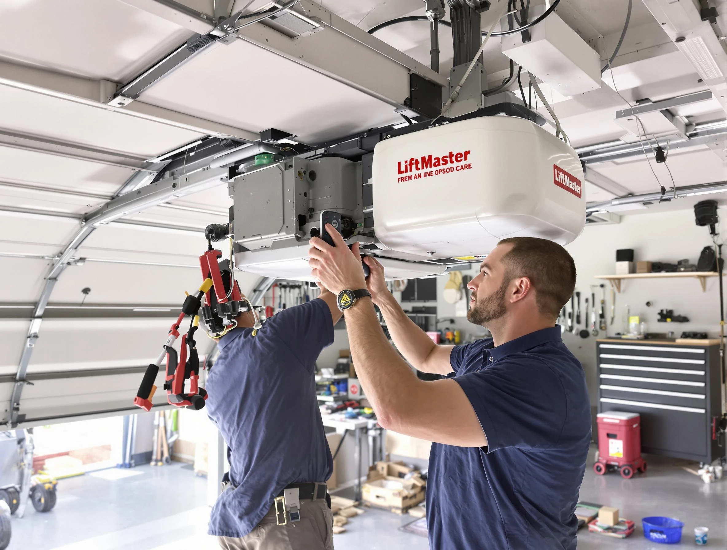 Spring Valley Garage Door Repair technician performing advanced diagnostics on garage opener in Spring Valley