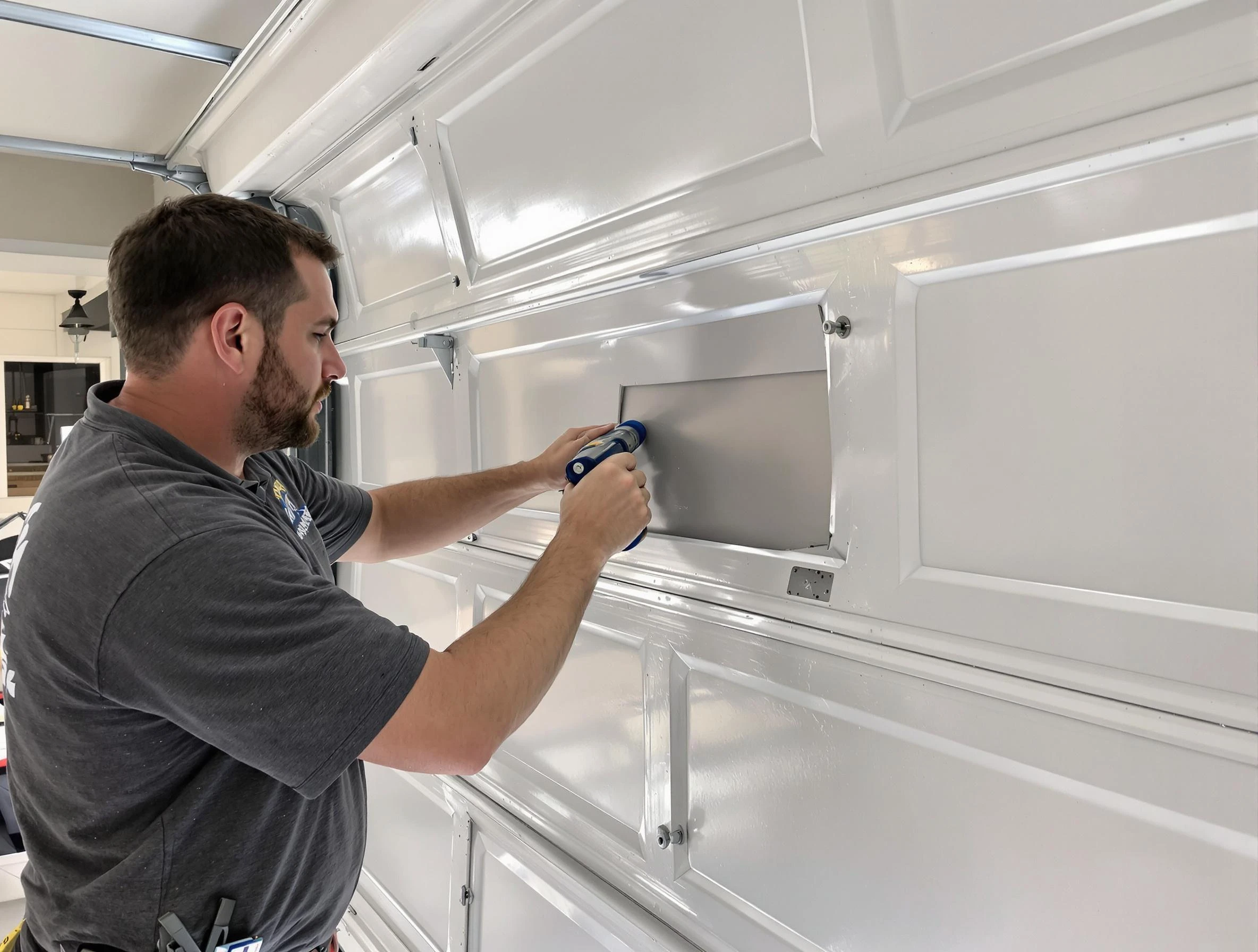Garage door panel repair by Spring Valley Garage Door Repair in Spring Valley